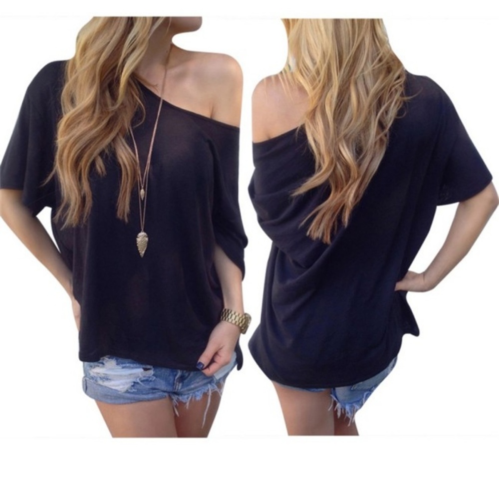 One shoulder over sized tee - Picture 5 of 8